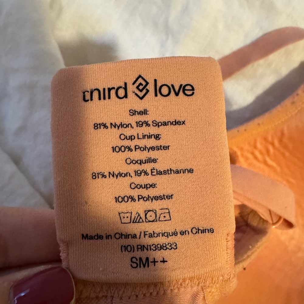 ThirdLove Wireless Peach Bra - Small band, Large bust
